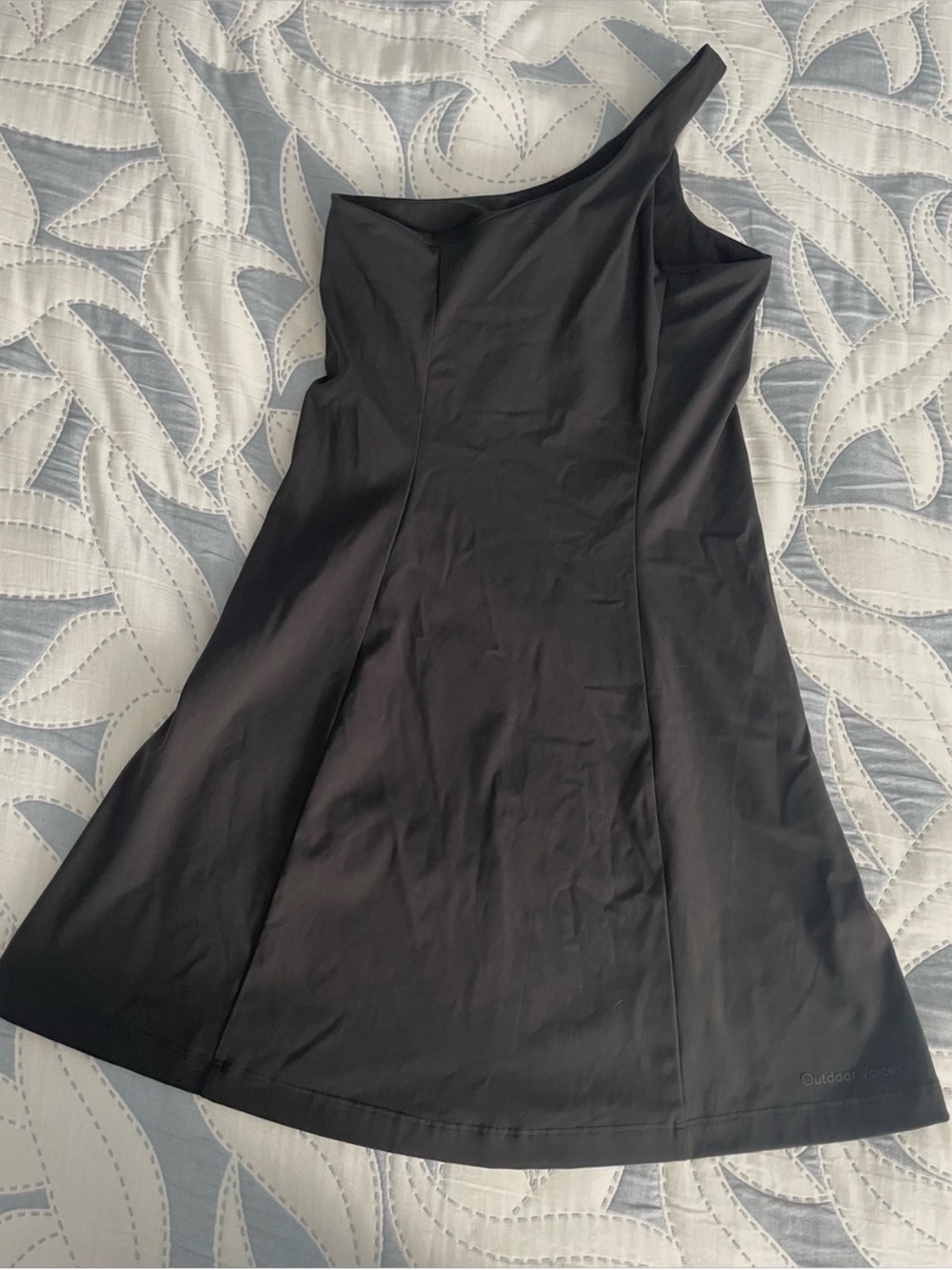 Outdoor Voices One-Shoulder Black A-Line Athletic Mini Dress - Picture 3 of 5